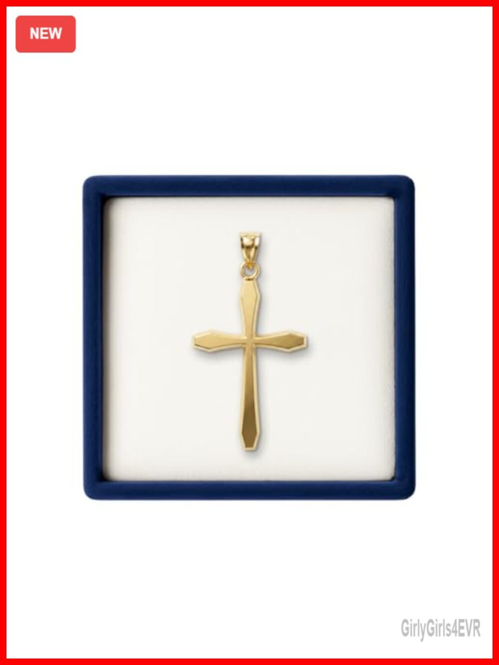 14K Gold Cross Pendant Necklace Slim Double-Bonded Handcrafted USA